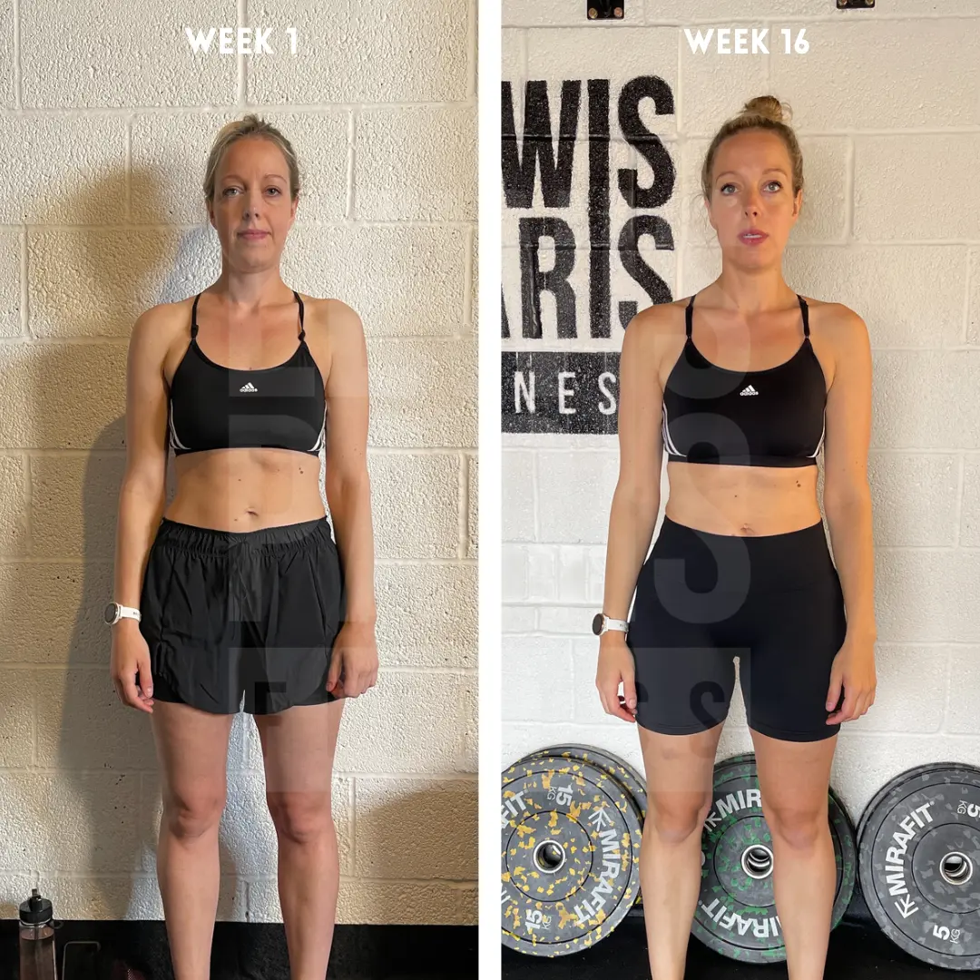 Woman's before and after at the gym: week 1 to week 16 with Lewis Paris Fitness